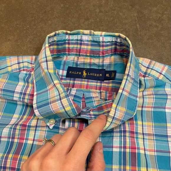 Vintage Polo Ralph Lauren Mens XL Button Down Plaid Shirt - Picture 4 of 10